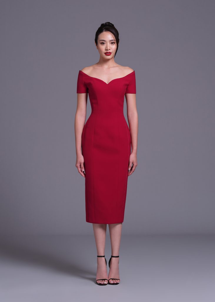 6217 Maroon - Polyester Dress - POEM