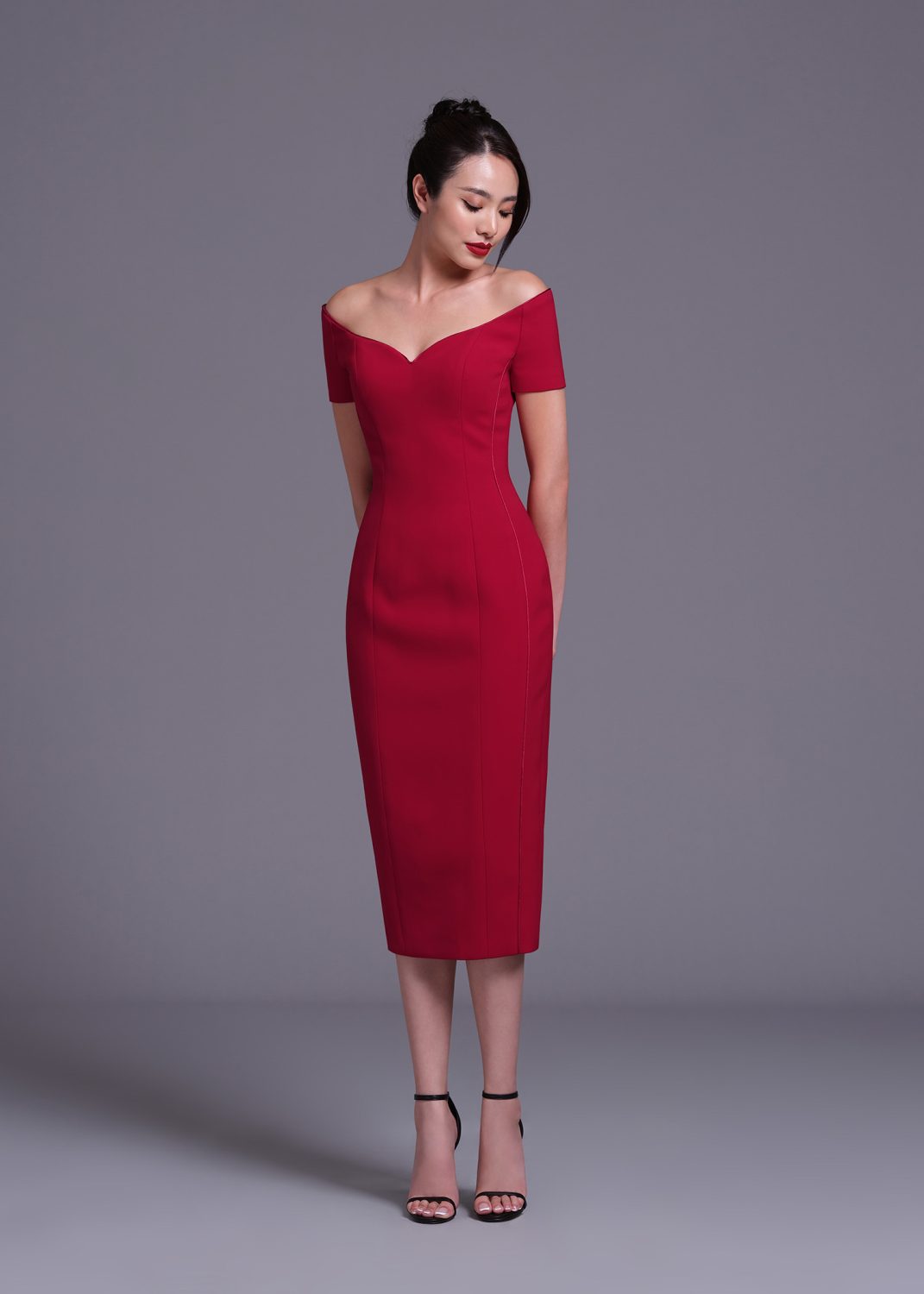 6217 Maroon - Polyester Dress - POEM