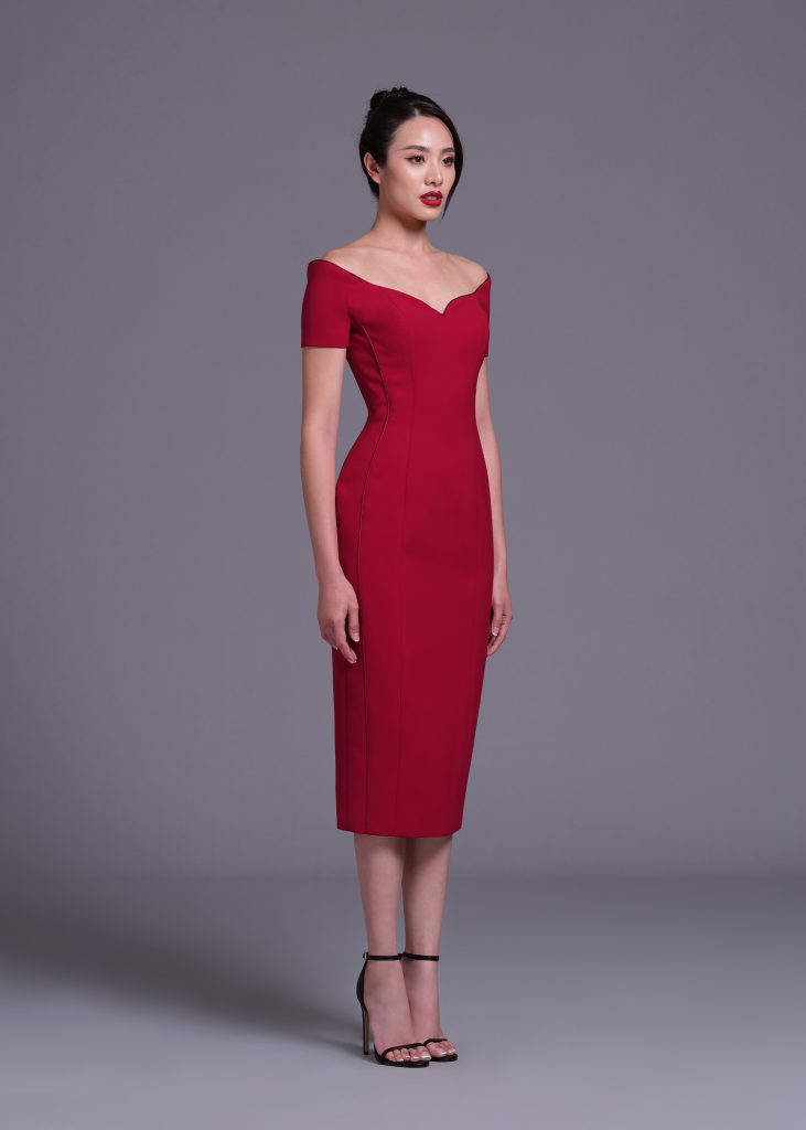 6217 Maroon - Polyester Dress - POEM